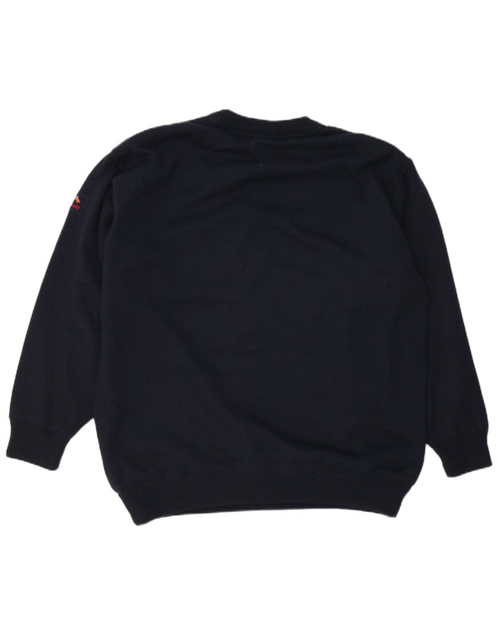 WHISPER Herre Yachting Crew Neck Jumper Sweater XL Navy Blue Polyester