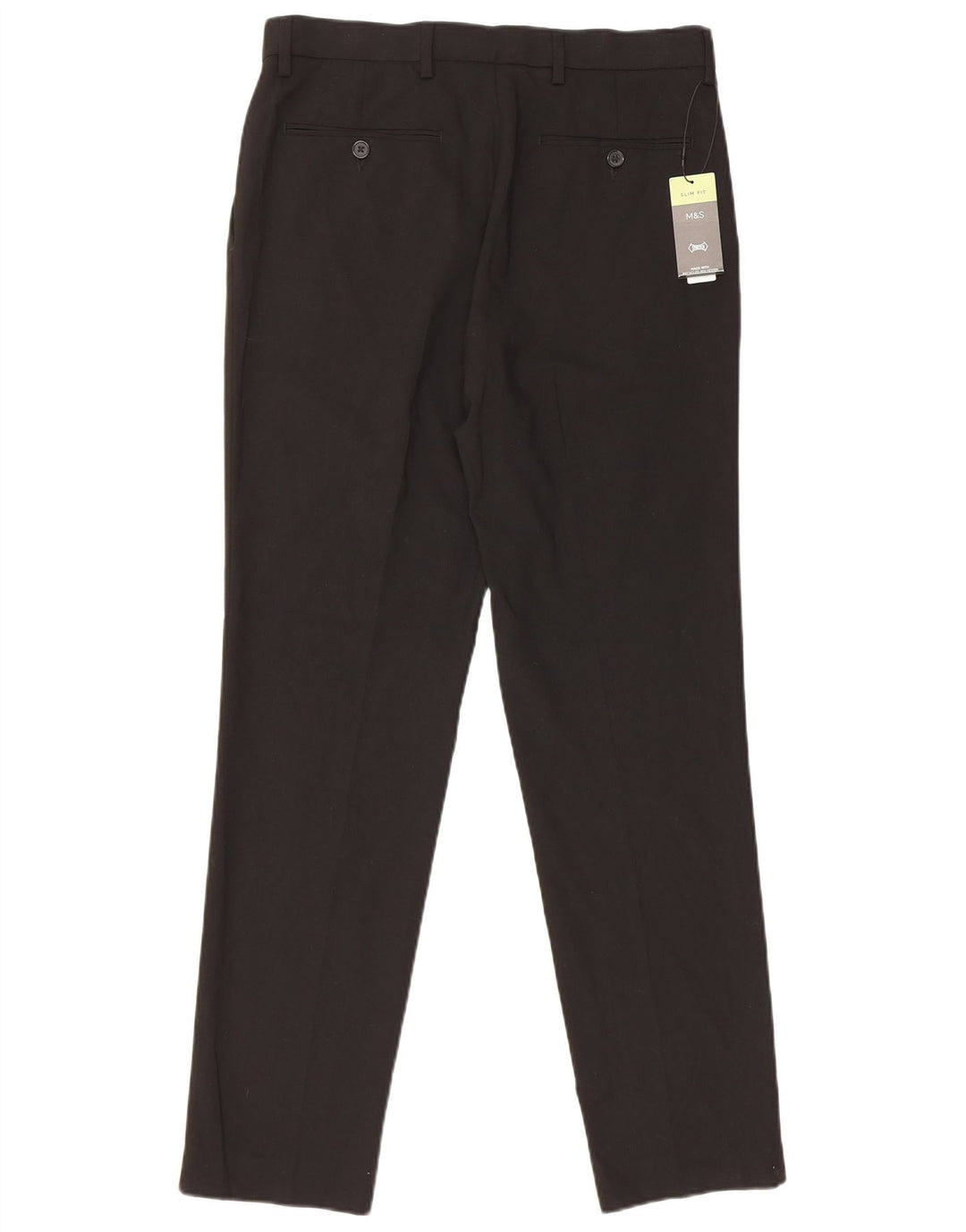 Marks & Spencer Herre Slim Fit Chino Bukser W32 L31 Sort Polyester
