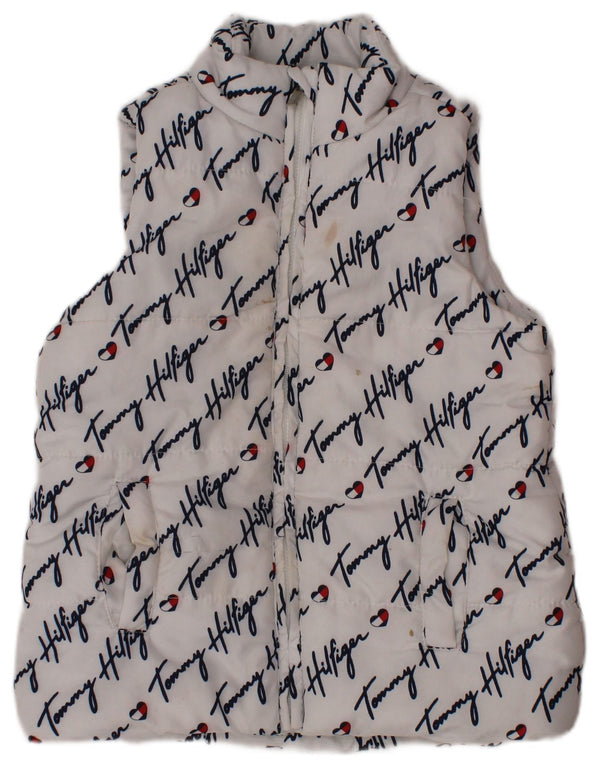 TOMMY HILFIGER Piger Grafisk polstret Gilet 3-4 år Hvid polyester
