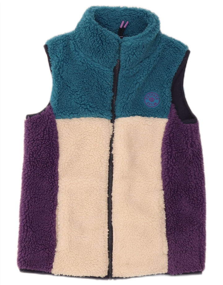 Fat Face Girls Fleece Gilet 9-10 år Flerfarvet Colourblock Polyester