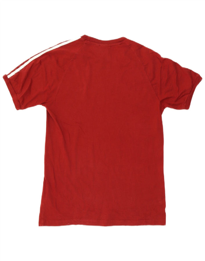 Adidas Herre T-Shirt Top Medium Bourgogne Bomuld