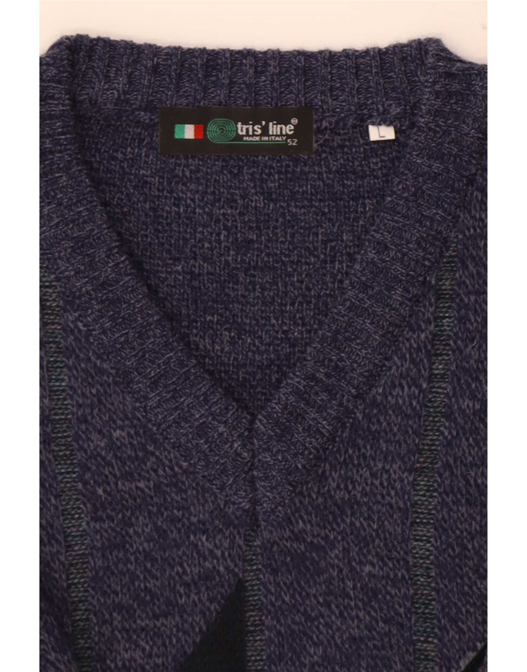 Tris Line Herre V-hals sweater Stor Marineblå Geometrisk
