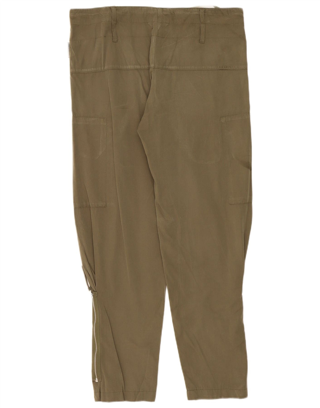VINTAGE Womens Slim Cargo Trousers Medium W30 L30 Khaki Cotton
