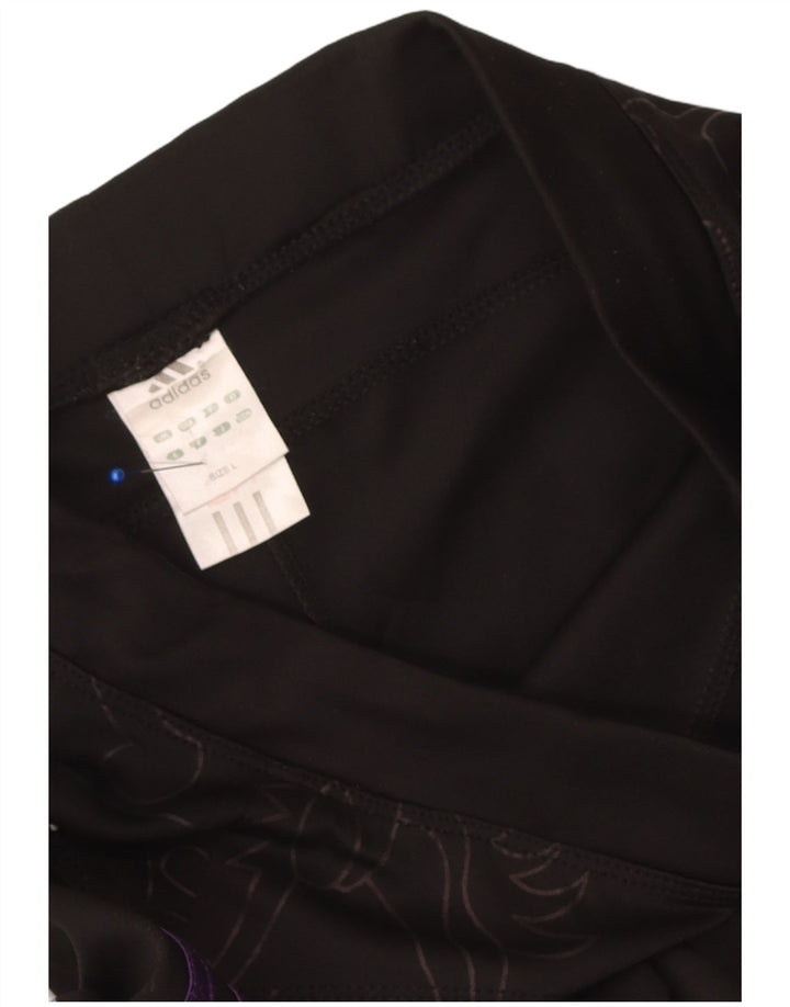 Adidas Dame Grafiske Leggings UK 14 Large Sort Polyester
