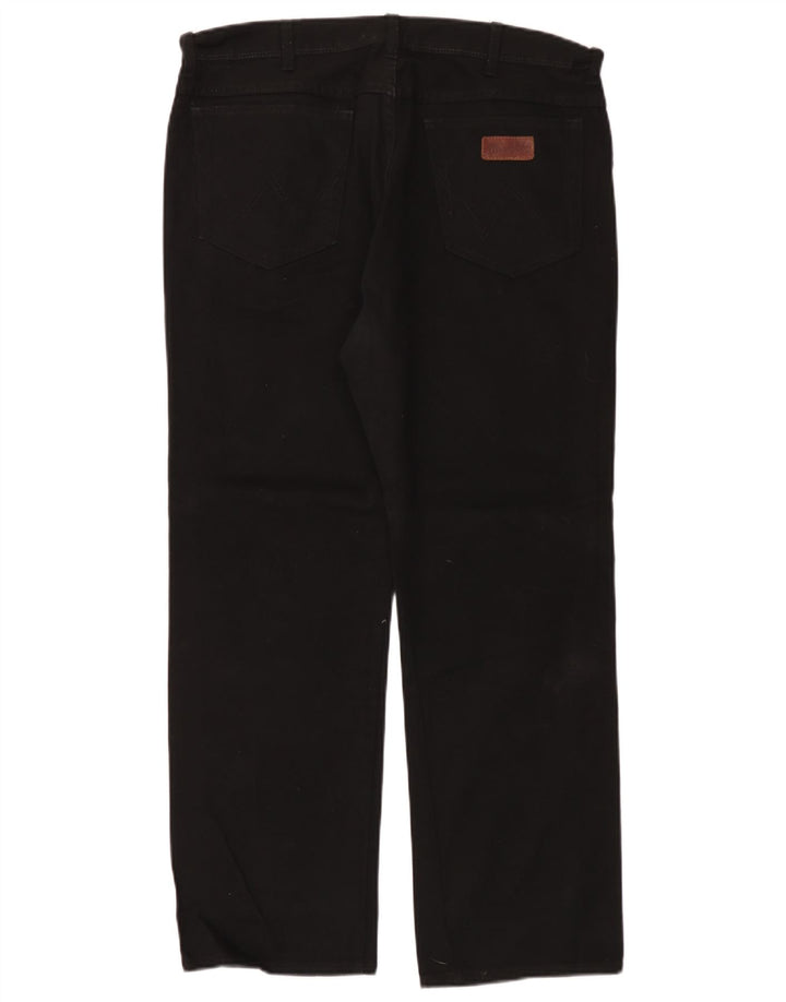 Wrangler Herre Regular Fit Straight Jeans W38 L30 Sort Bomuld