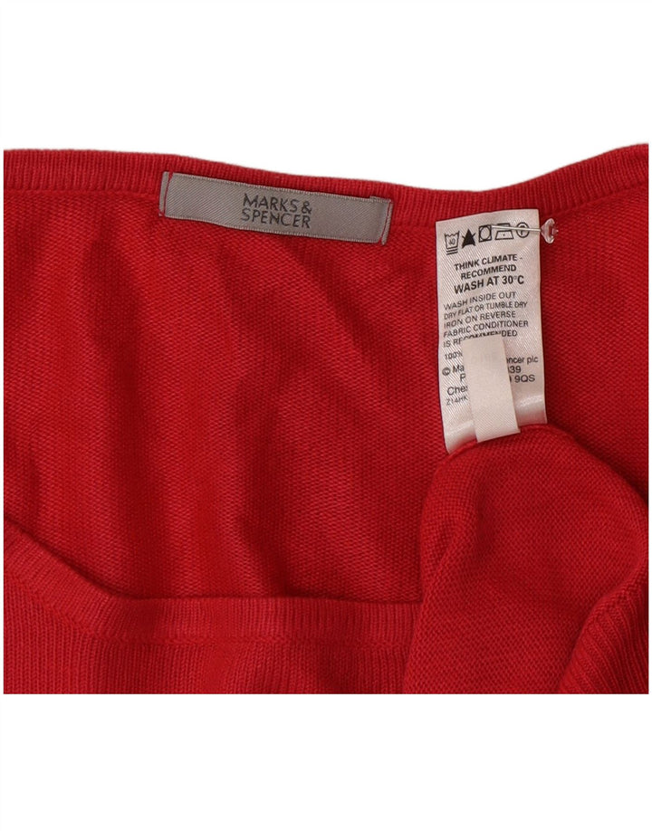 Marks & Spencer Dame Oversized Boat Neck Jumper Sweater UK 14 Large Pink