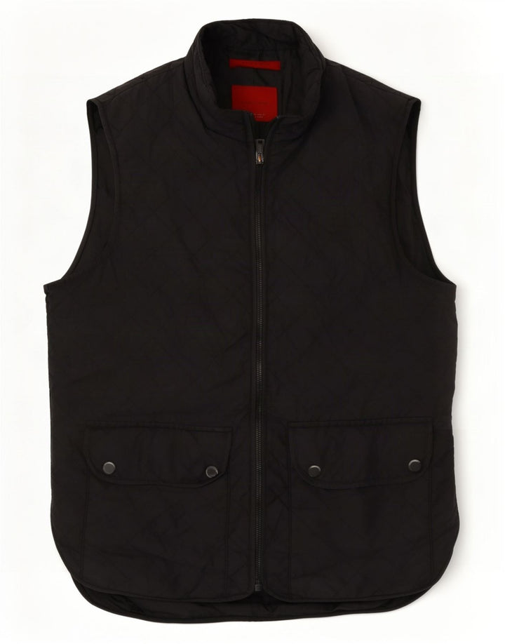 Zara Herre Quiltet Gilet UK 38 Medium Black