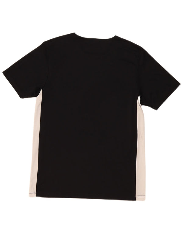 Adidas Herre Climalite T-Shirt Top Medium Sort Colourblock Polyester