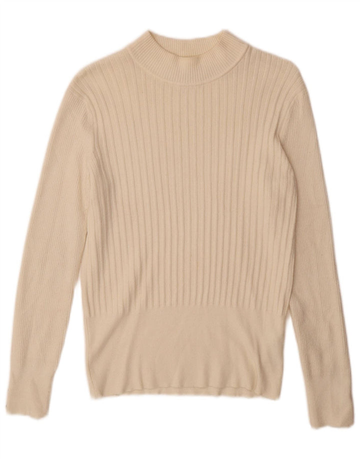 Marks & Spencer Dame Turtle Neck Jumper Sweater UK 12 Medium Off White