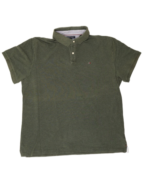 Tommy Hilfiger Herre Custom Fit Polo Shirt 2XL Grøn Bomuld