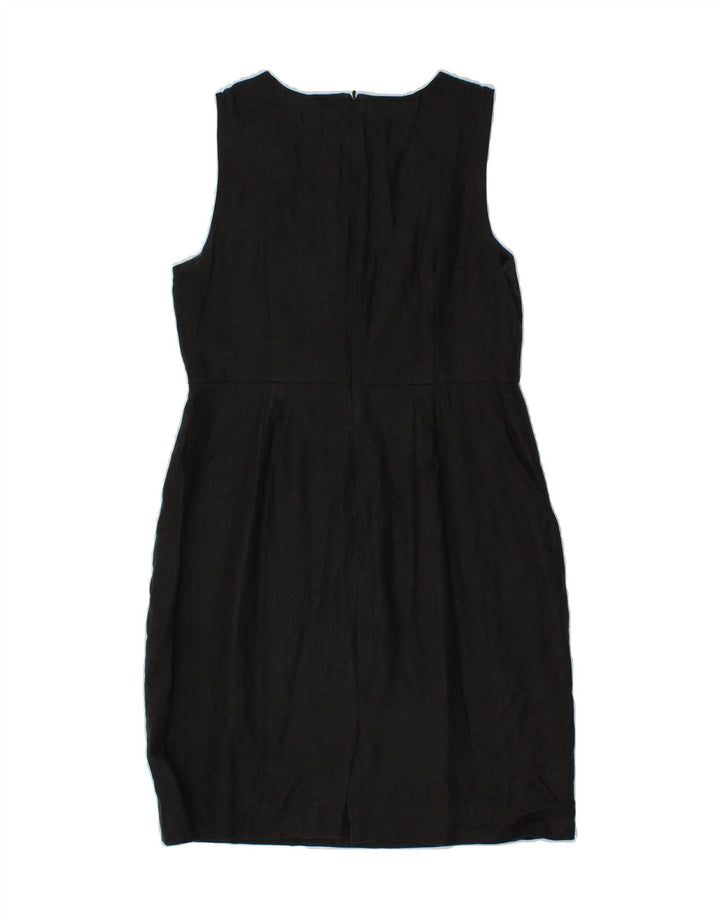 J. CREW Womens Sleeveless Sheath Dress US 10 Large Black Linen Vintage J. Crew and Second-Hand J. Crew from Messina Hembry 