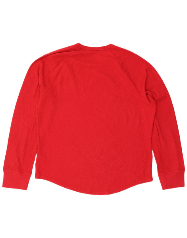 Hollister Herre Grafisk Top Langærmet XL Rød Colourblock Bomuld
