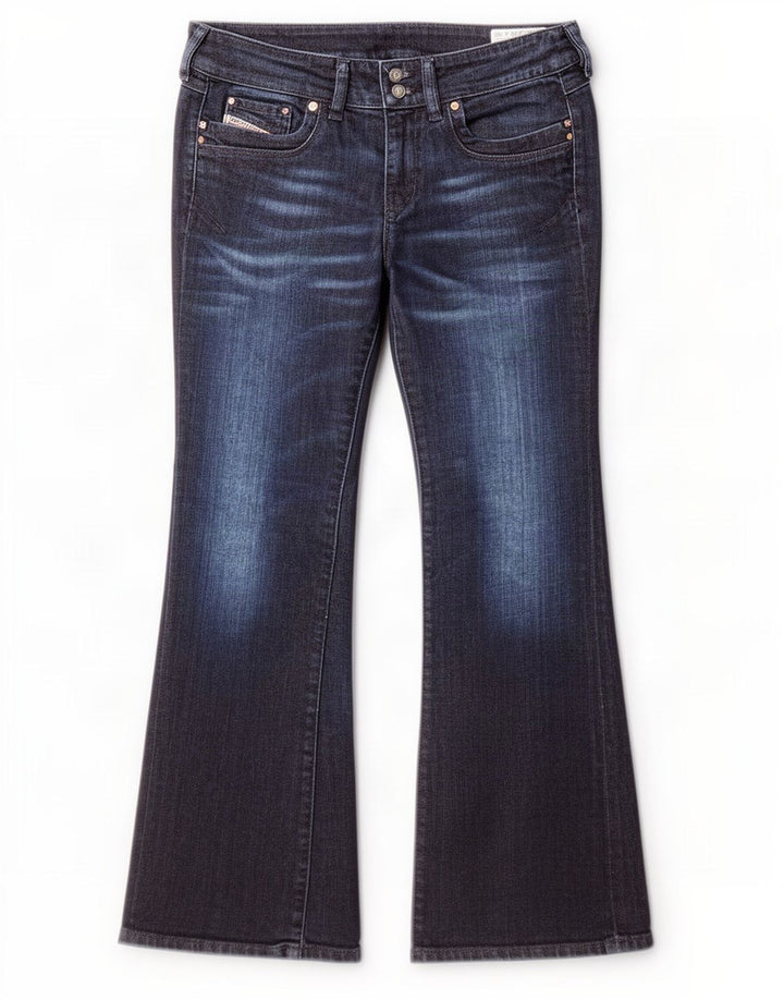 Diesel Dame Ronhar Bootcut Jeans W29 L30 Marineblå Bomuld
