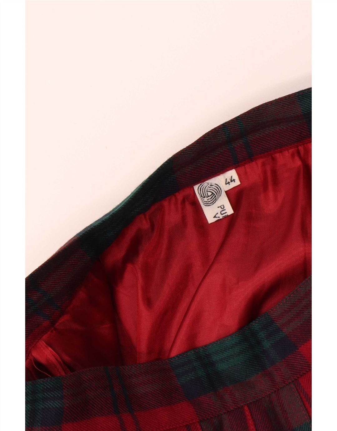Vintage damekniv plisseret nederdel IT 44 Medium W28 Rød plaiduld