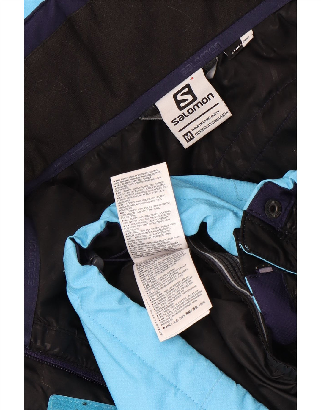 Salomon Dame Skijakke med hætte UK 14 Medium Blue Polyester