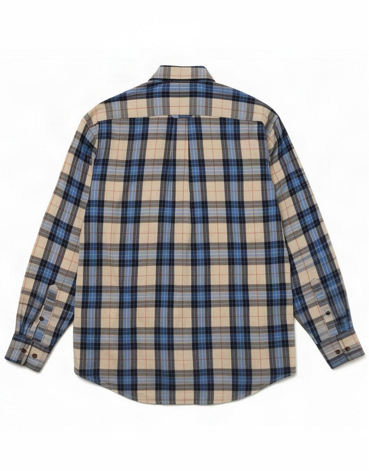 Izod Herreskjorte Medium Blå Plaid Bomuld
