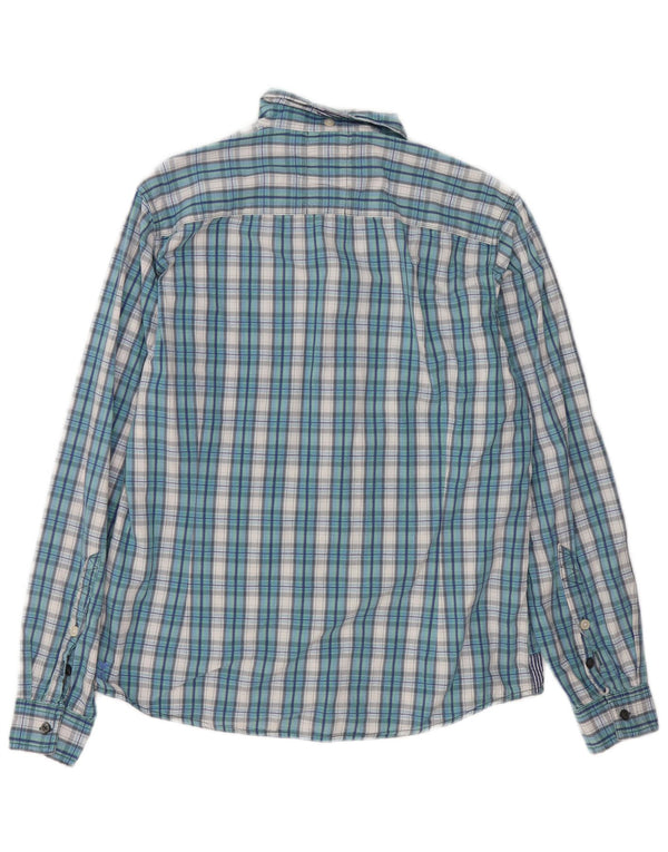White Stuff Mens Slim Fit Shirt Medium Blue Check Cotton
