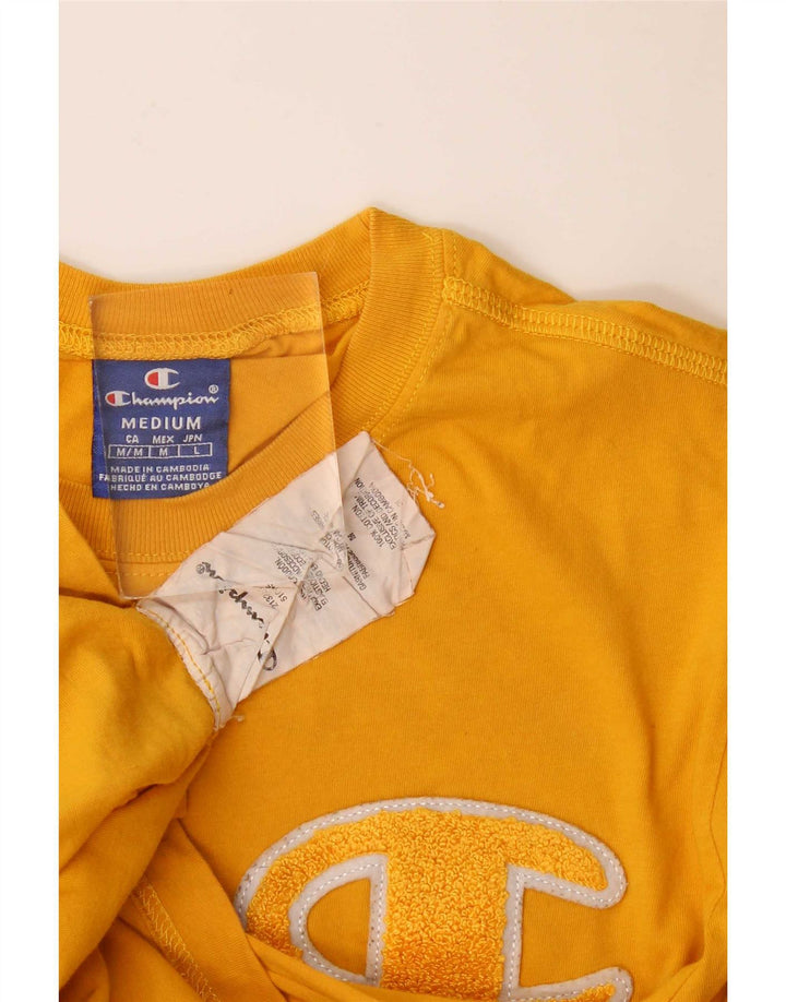 Champion Herre grafisk T-shirt Top Medium Gul Bomuld