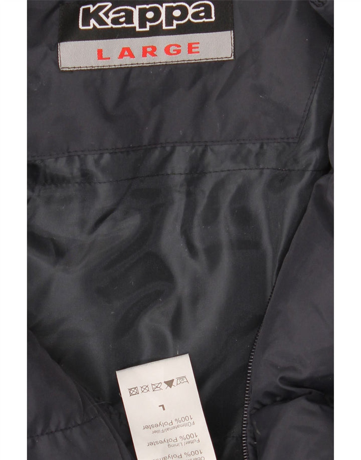 KAPPA Herre grafisk polstret jakke UK 40 Large Navy Blue Polyester
