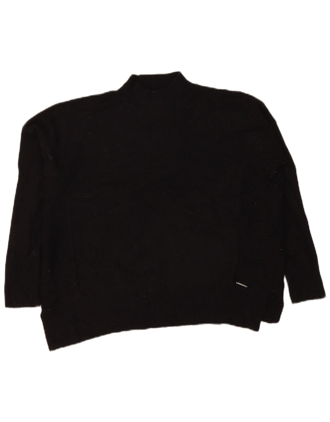 Superdry Dame Oversized Turtle Neck Sweater UK 8 Small Black Wool