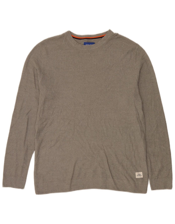 Jack & Jones Herre Boat Neck Jumper Sweater XL Grå Bomuld