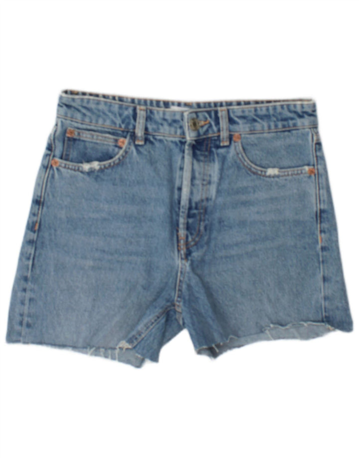Zara Dame Denim Shorts EU 38 Small W28 Blue