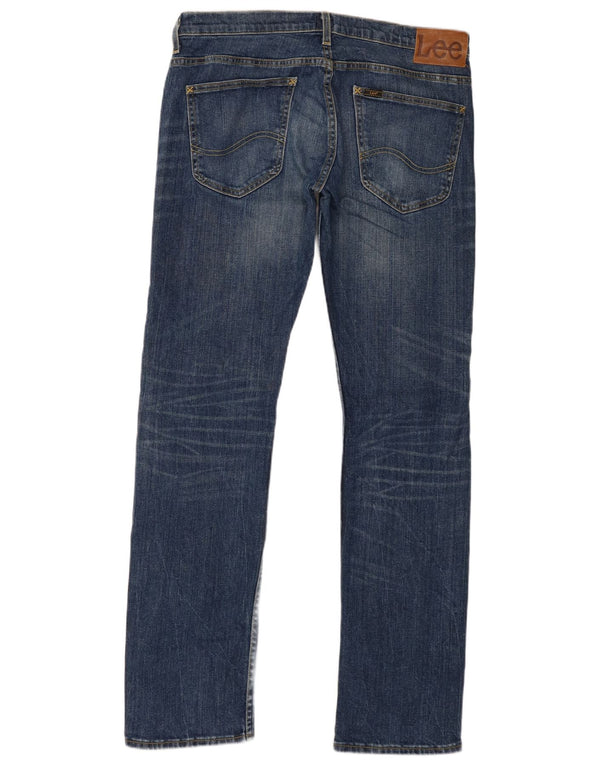 Lee Mens Powell Slim Jeans W34 L34 Marineblå Bomuld