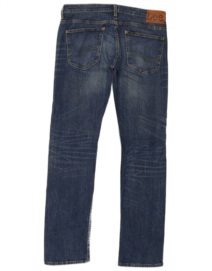 Lee Mens Powell Slim Jeans W34 L34 Marineblå Bomuld