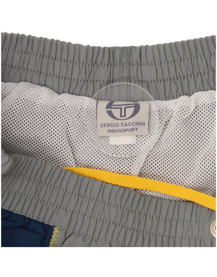 SERGIO TACCHINI Herre grafiske svømmeshorts XL Grå Colourblock Polyamid