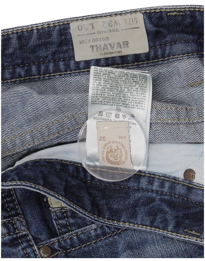 Diesel Herre Thavar Slim Skinny Jeans W32 L30 Blå Bomuld