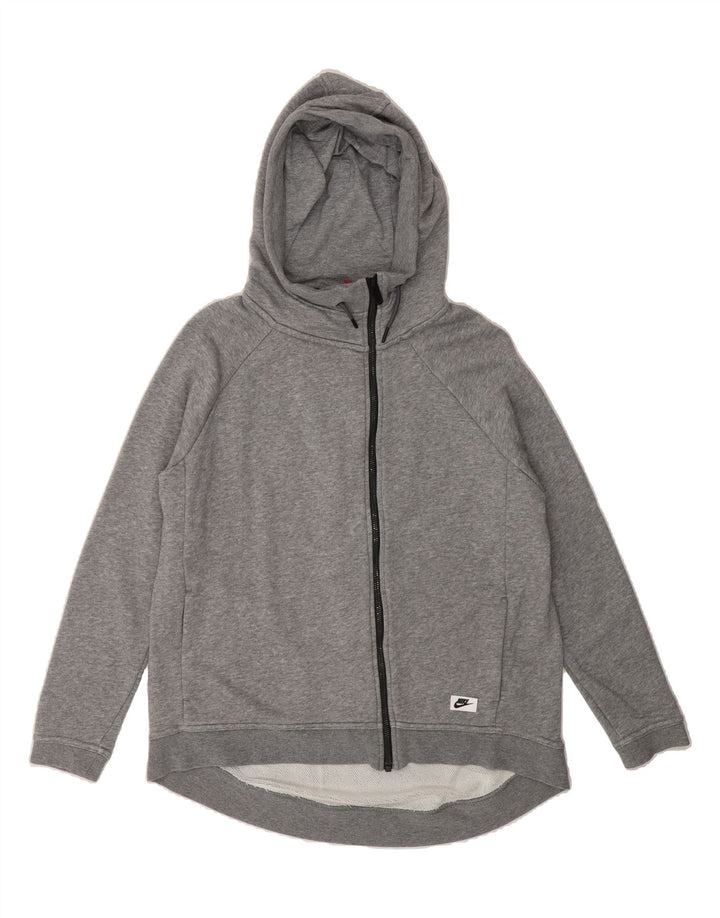 NIKE Womens Oversized Zip Hoodie Sweater UK 10 Small Grey Cotton Vintage Nike and Second-Hand Nike from Messina Hembry 