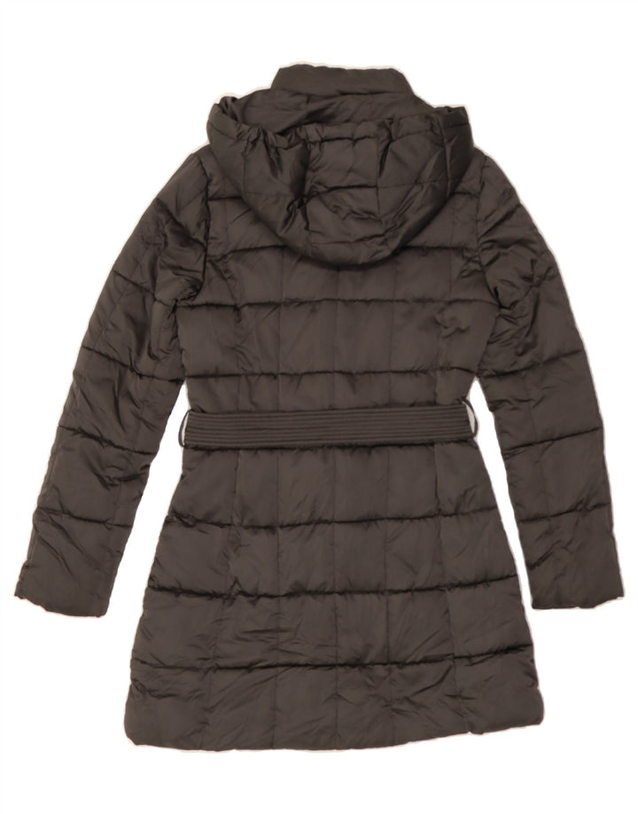 CHAMPION Womens Hooded Padded Coat UK 10 Small Grey Vintage Champion and Second-Hand Champion from Messina Hembry 