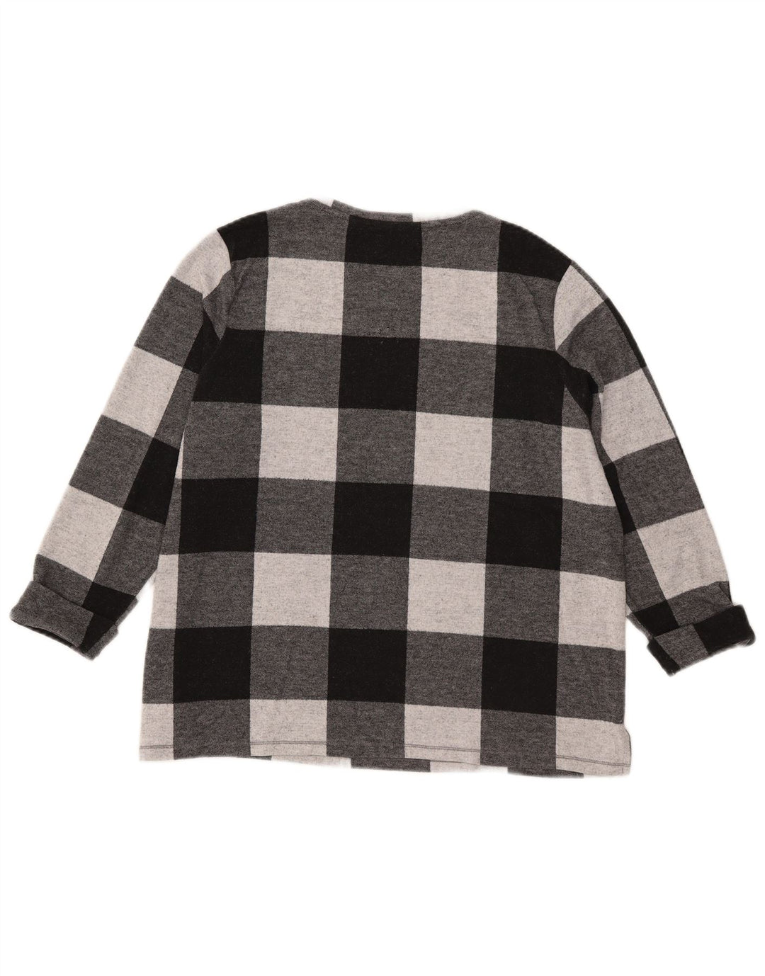 Marks & Spencer Dame Top 3/4 ærmer UK 18 XL Sort Gingham Polyester