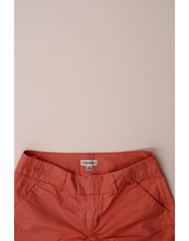 CALVIN KLEIN Womens Chino Shorts US 4 Small W30 Orange Cotton Vintage Calvin Klein and Second-Hand Calvin Klein from Messina Hembry 