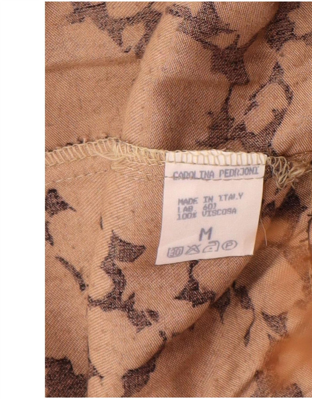 VINTAGE A-line nederdel til kvinder Medium W30 Brown Floral Viscose