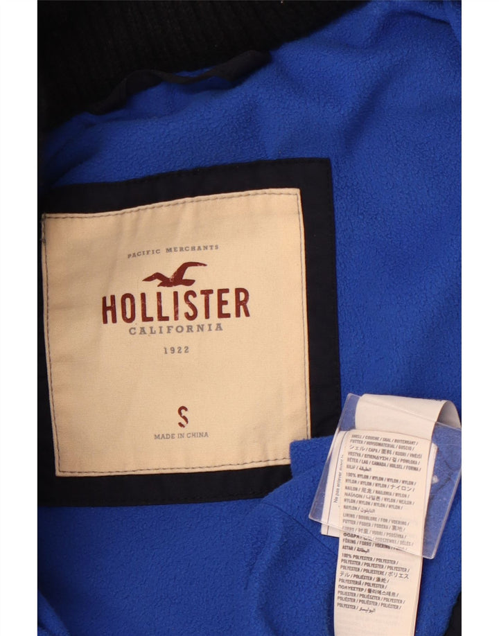 HOLLISTER Vindjakke med hætte til kvinder UK 10 Small Navy Blue Nylon