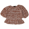 Zara Oversized hæklet bluse Top UK 10 Lille brun bomuld
