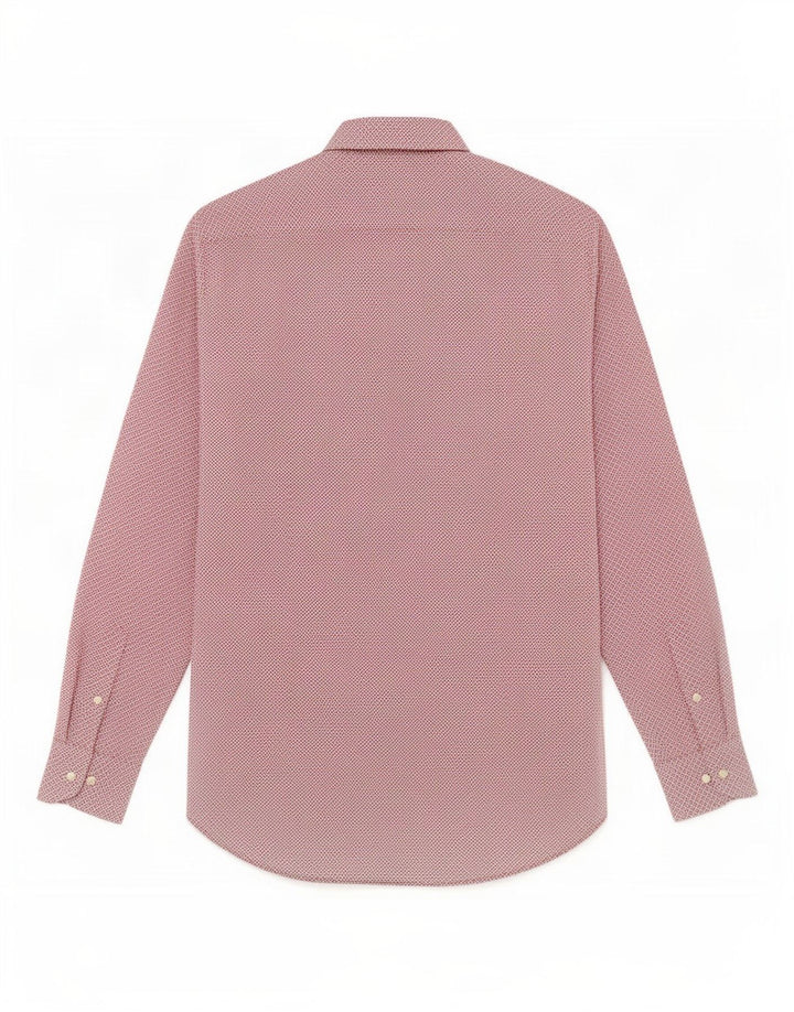 Arrow Herre Fitted Shirt Størrelse 39 15 1/2 Medium Rød Geometrisk