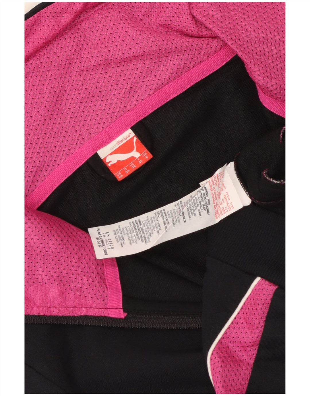 Puma træningsdragt topjakke til kvinder UK 8 Small Black Colourblock Bomuld