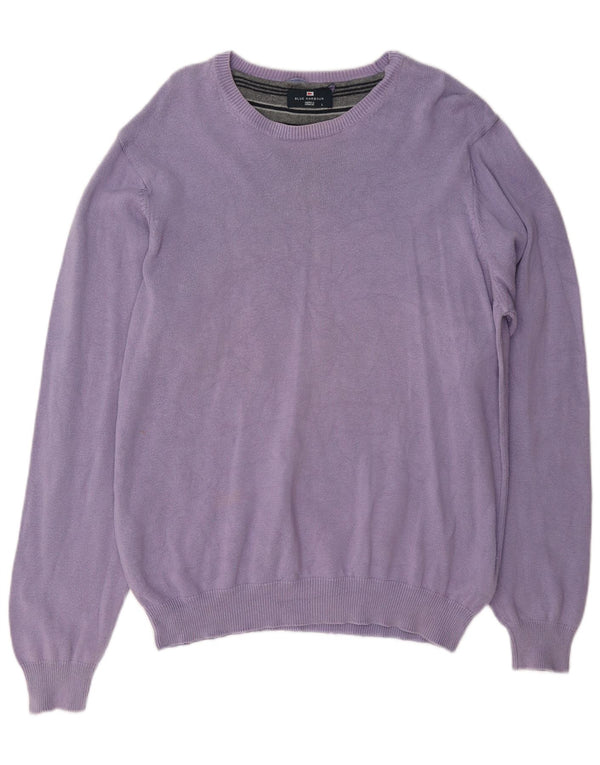 Marks & Spencer Herre Blue Harbor Boat Neck Jumper Sweater Stor Lilla