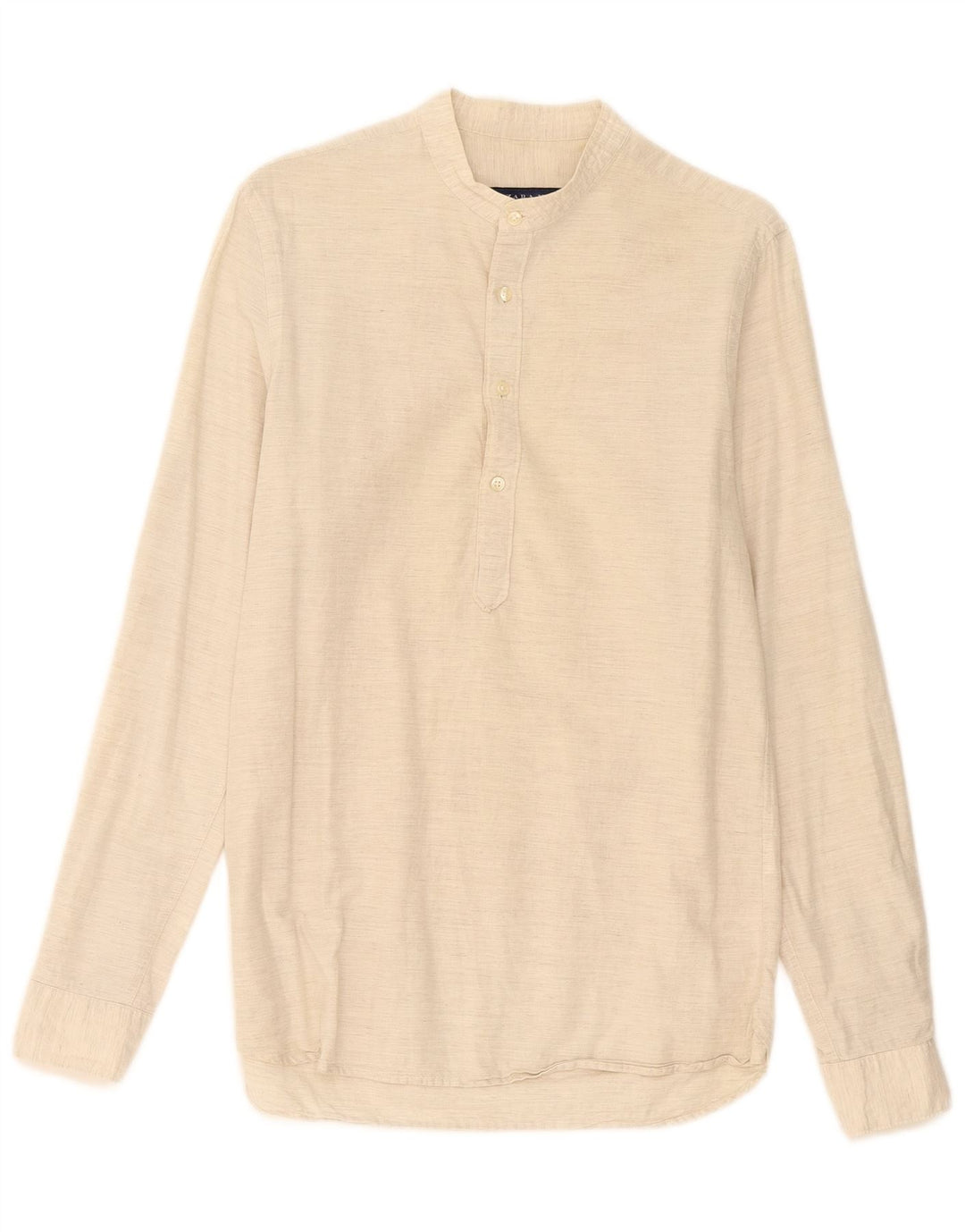 Zara Herre Slim Fit Pullover Shirt Lille Beige