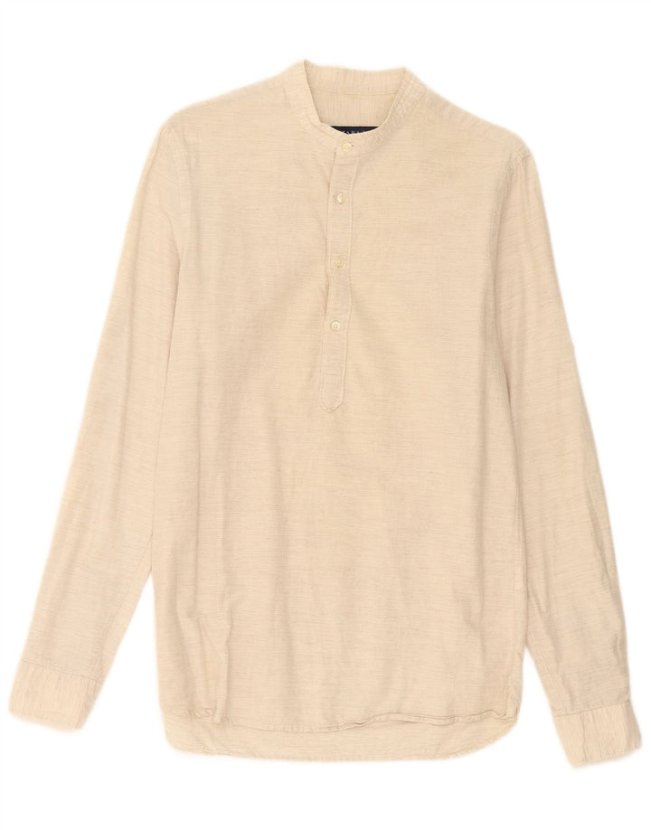 Zara Herre Slim Fit Pullover Shirt Lille Beige