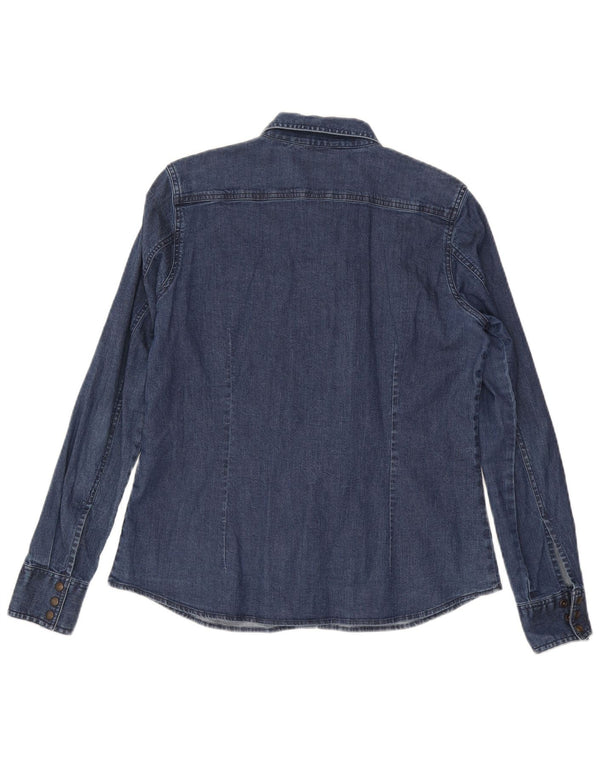 Carrera Womens Denim Shirt UK 14 Large Blue Cotton