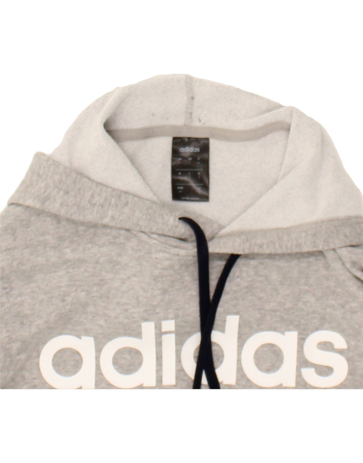 ADIDAS Mens Graphic Hoodie Jumper Small Grey Cotton Vintage Adidas and Second-Hand Adidas from Messina Hembry 