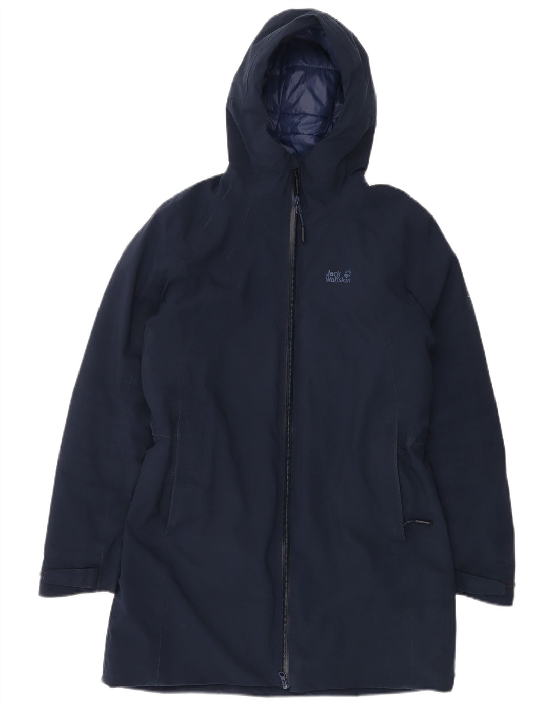 JACK WOLFSKIN Dame Oversized hætte vindjakke UK 6 XS Navy Blue