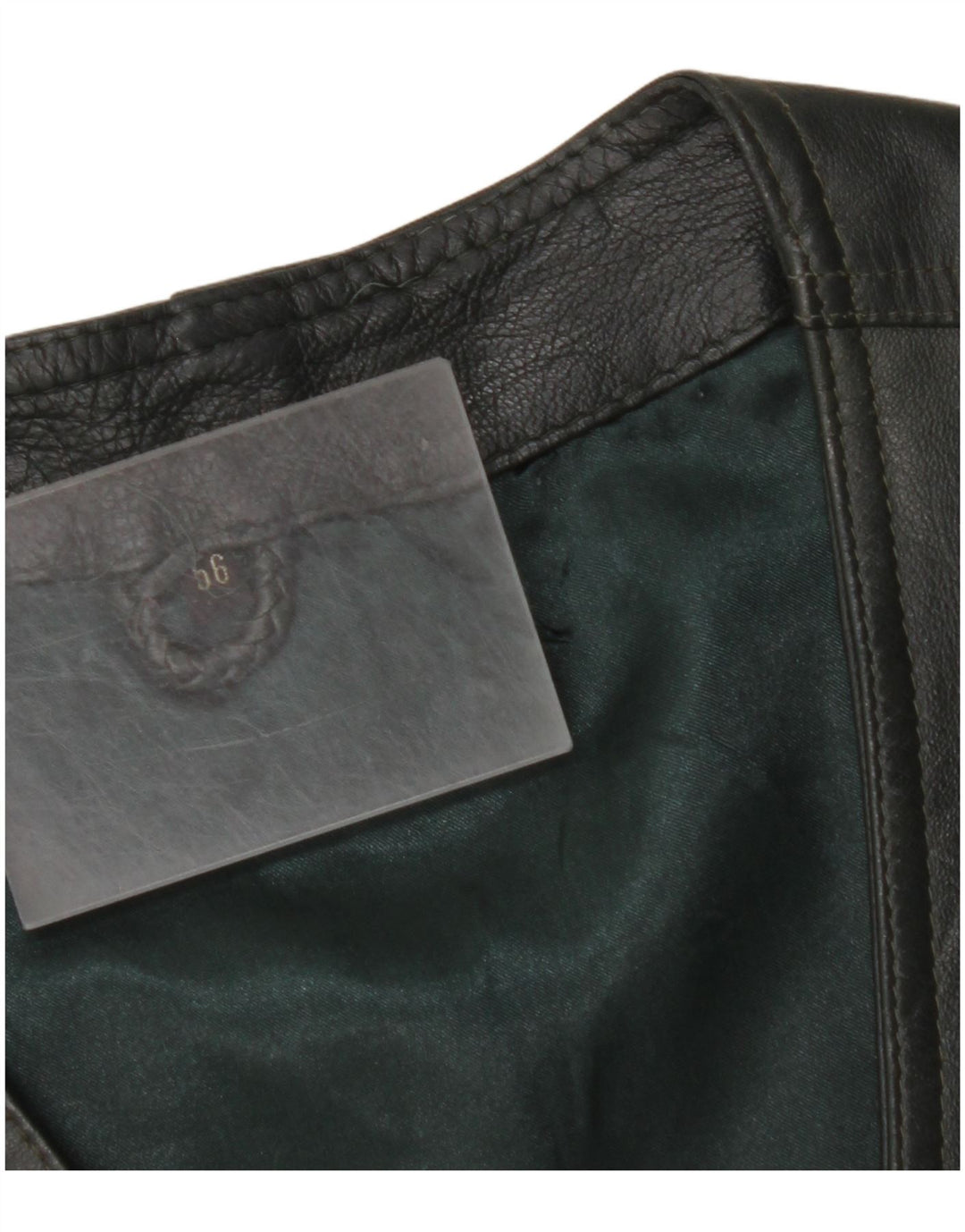 VINTAGE Lædervest til mænd IT 56 2XL Khaki Læder