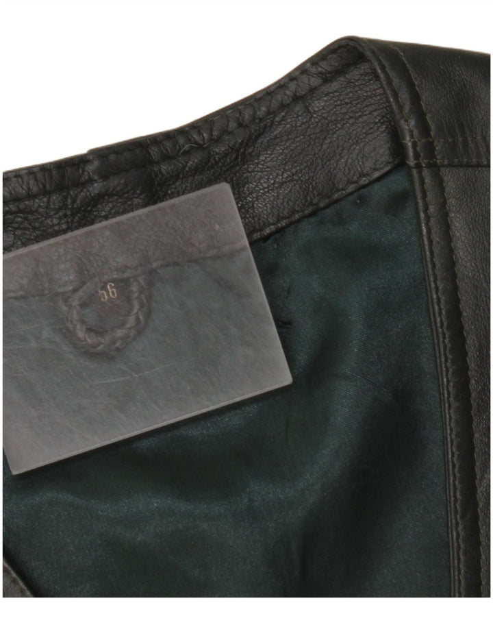 VINTAGE Lædervest til mænd IT 56 2XL Khaki Læder