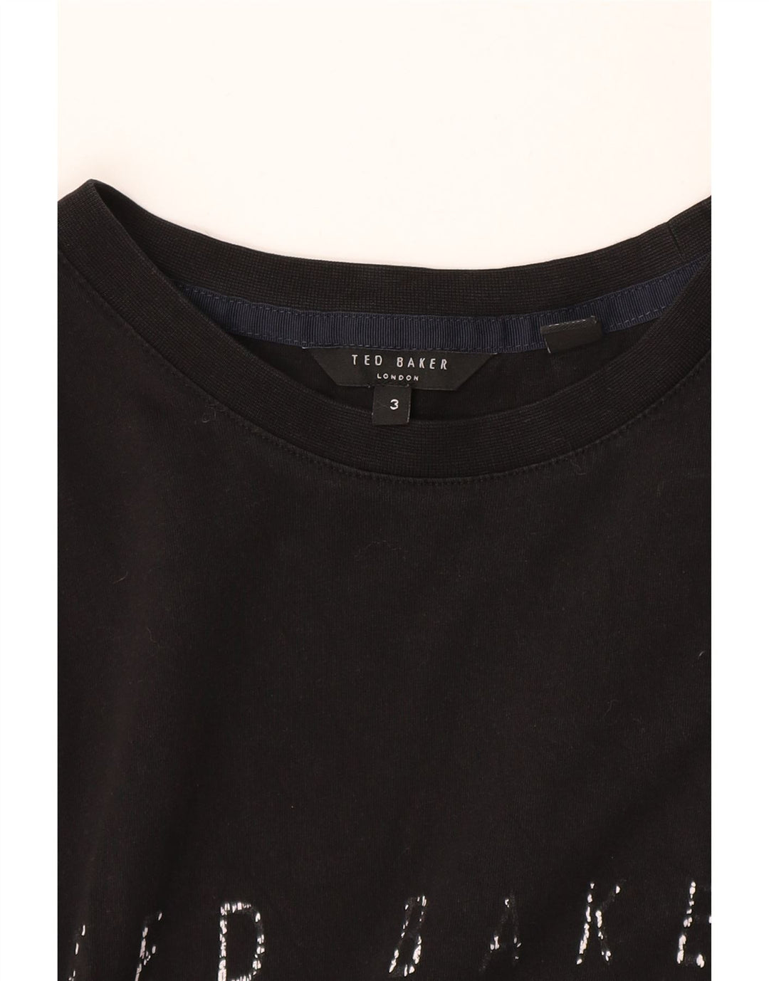 Ted Baker Herre grafisk T-shirt Top Størrelse 3 Medium Sort