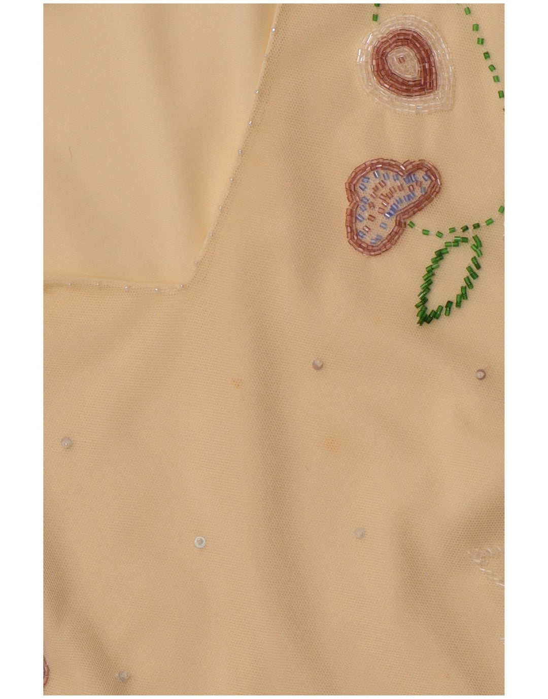 COAST Womens Crop See Through Bluse Top UK 16 Large Yellow Polyester