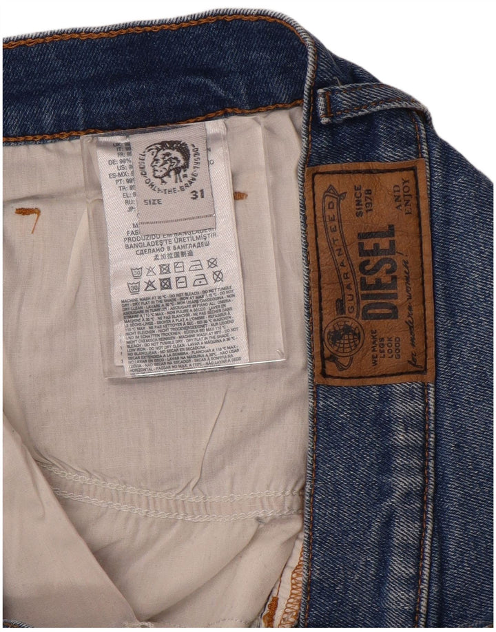 DIESEL Dame Distressed Denim Shorts W31 Medium Blue Bomuld